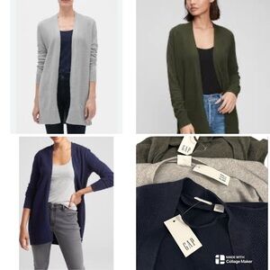 GAP NWT BUNDLE Women's Open Front Cardigan - Blue, Gray, Green